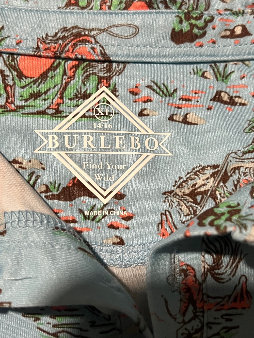 BURLEBO kids XL cowboy polo